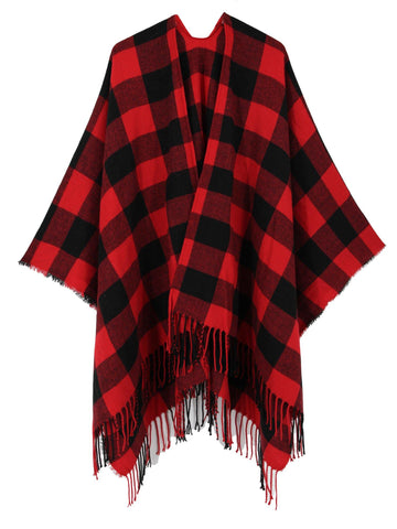 Buffalo Check Poncho - Shopmossrose